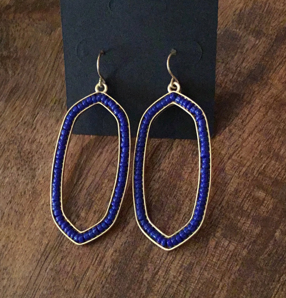 Cobalt Blue and Gold Earrings 2787