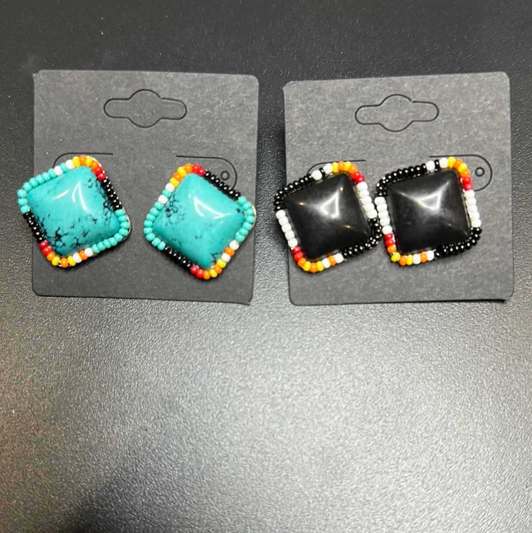 Bead Trimmed Earrings
