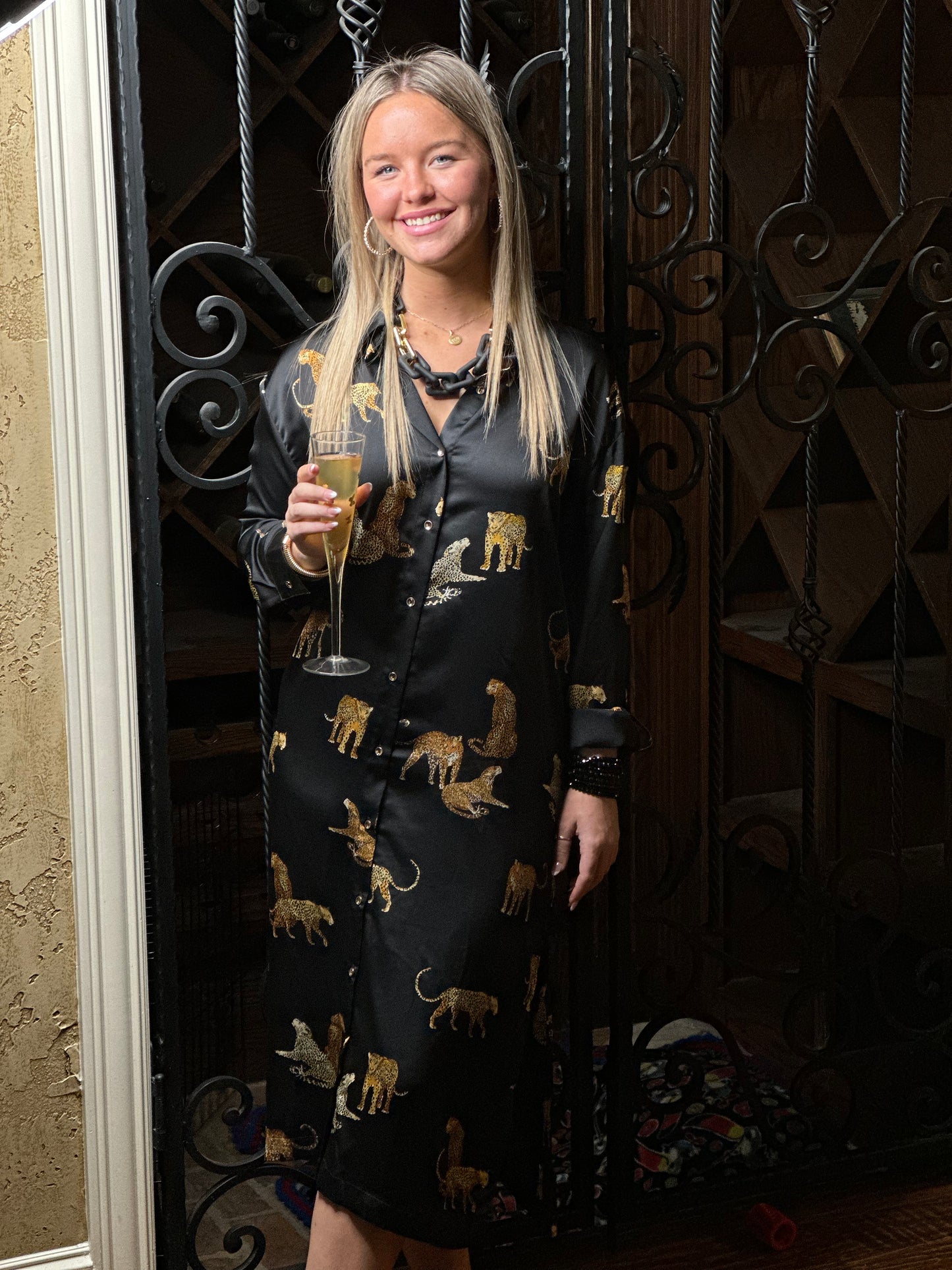 Umgee Leopard Button Dress 7055