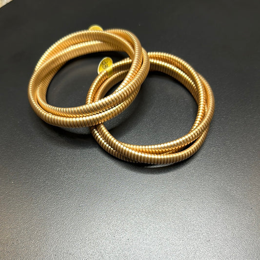 Brushed Gold Stretch Bracelets