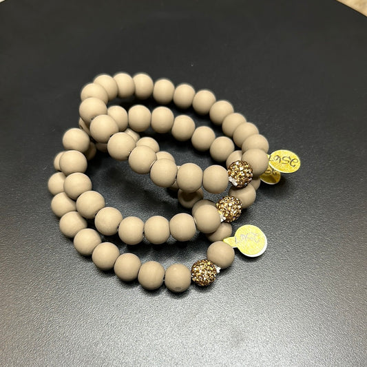 Taupe Matte Beaded Bracelet