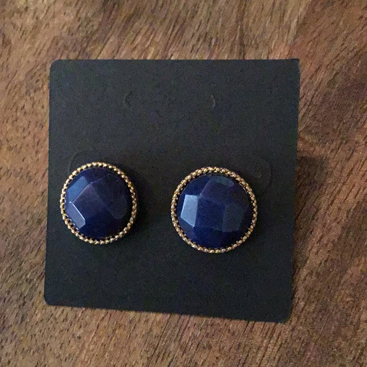 Navy Stud Earrings