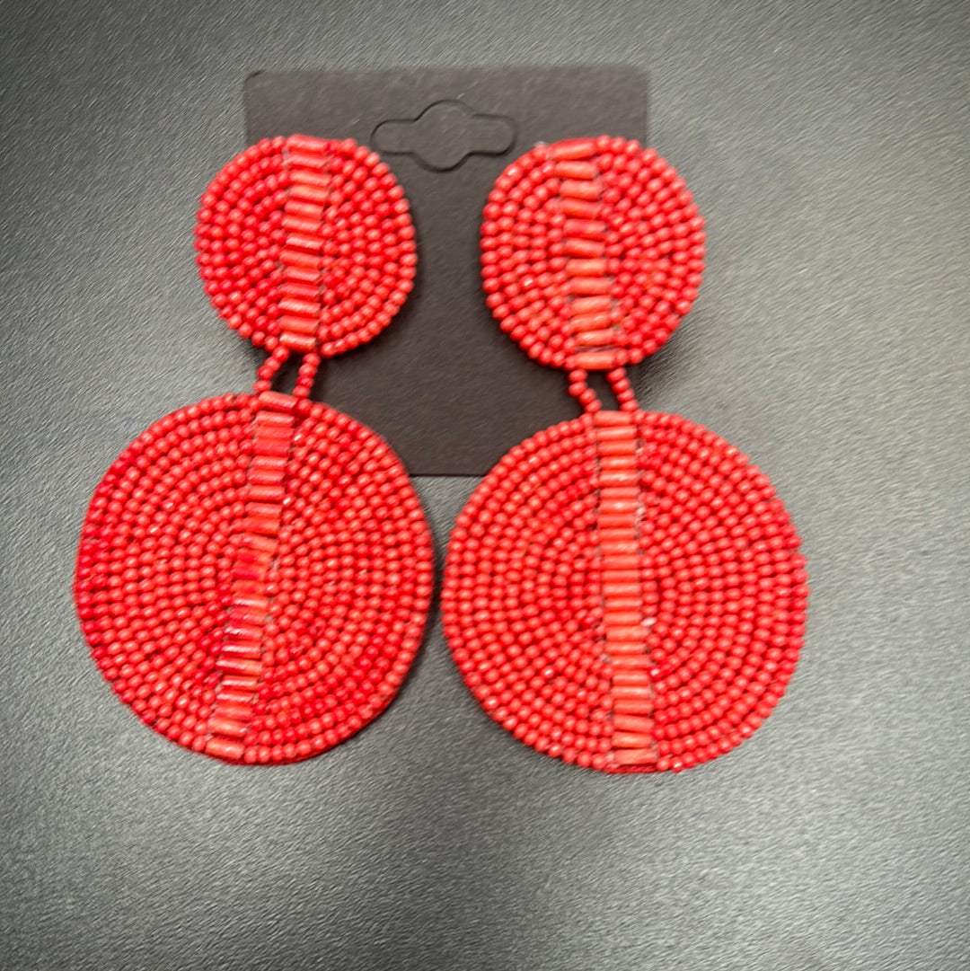 Beaded Circle Earrings