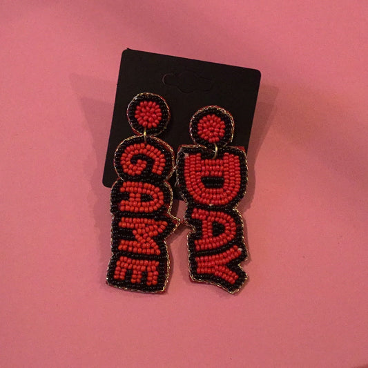 Beaded Game Day Earrings