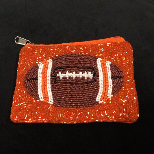 Orange Football Coin Purse